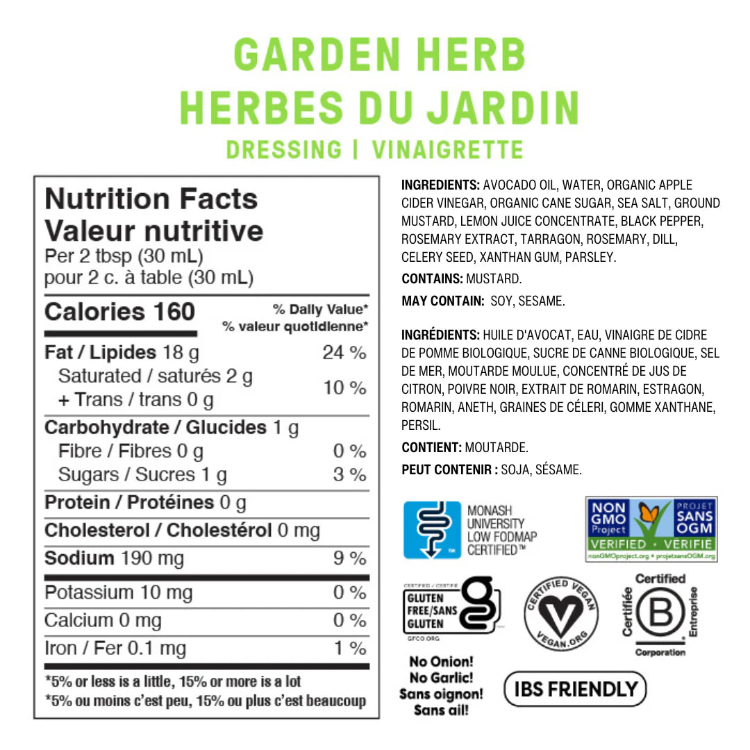 Fody Fodmap Garden Herb Dressing 236mL