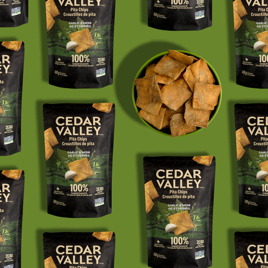 Cedar Valley Selections Garlic and Herb Pita Chips 180gm