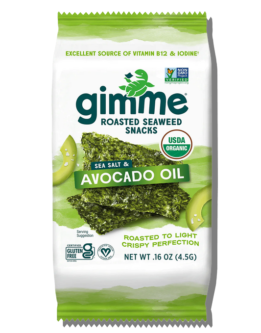 GimMe Organic Roasted Seaweed Seasalt and Avocado 5g 6pack