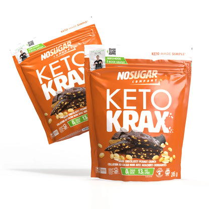 No Sugar Company Keto Krax Dark Chocolate Peanut Crunch 245gm