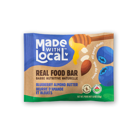 Made with Local Blueberry Almond Butter Real Food Bar 53gm