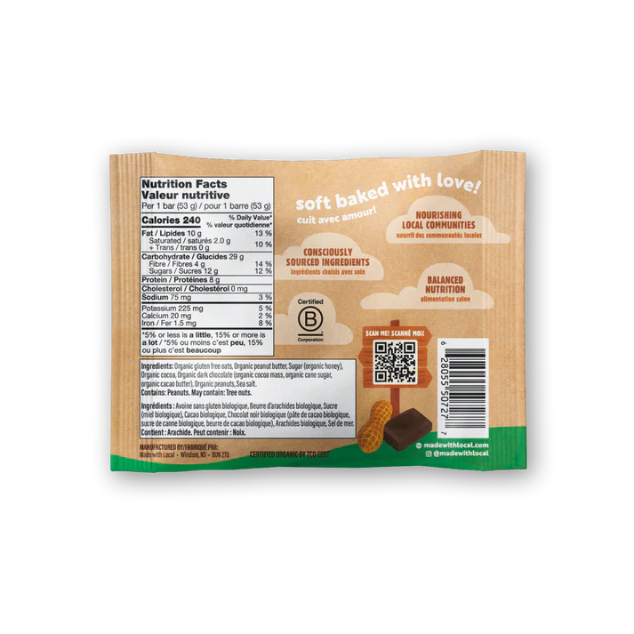 Made with Local Peanut Butter Brownie Real Food Bar 53gm