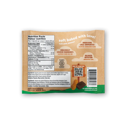 Made with Local Peanut Butter Brownie Real Food Bar 53gm