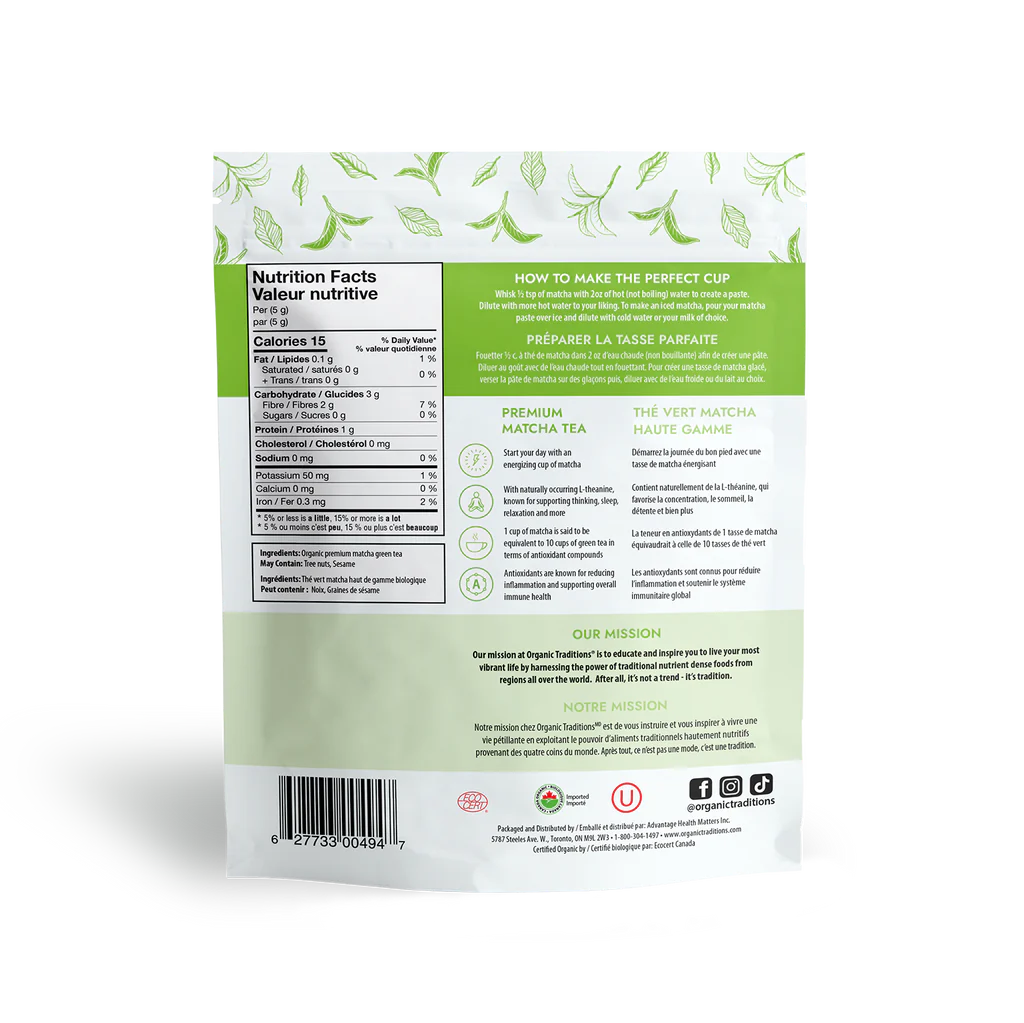 Organic Traditions Premium Matcha Tea 100gm