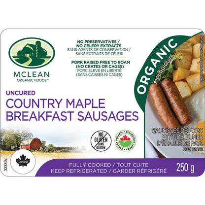 McLean Organic Maple Breakfast Sausage 250gm