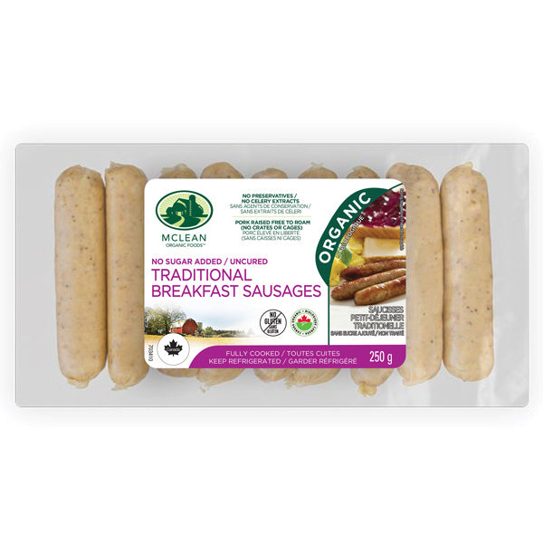 McLean Organic Traditional Breakfast Sausage 250gm