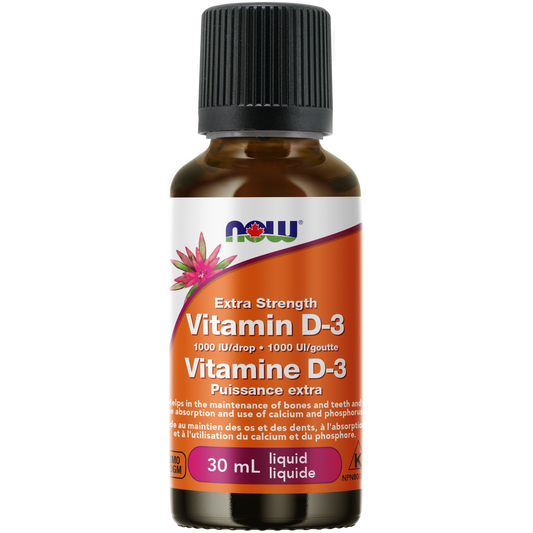 Now Extra Strength Vitamin D3 Liquid 1000 IU 30ml