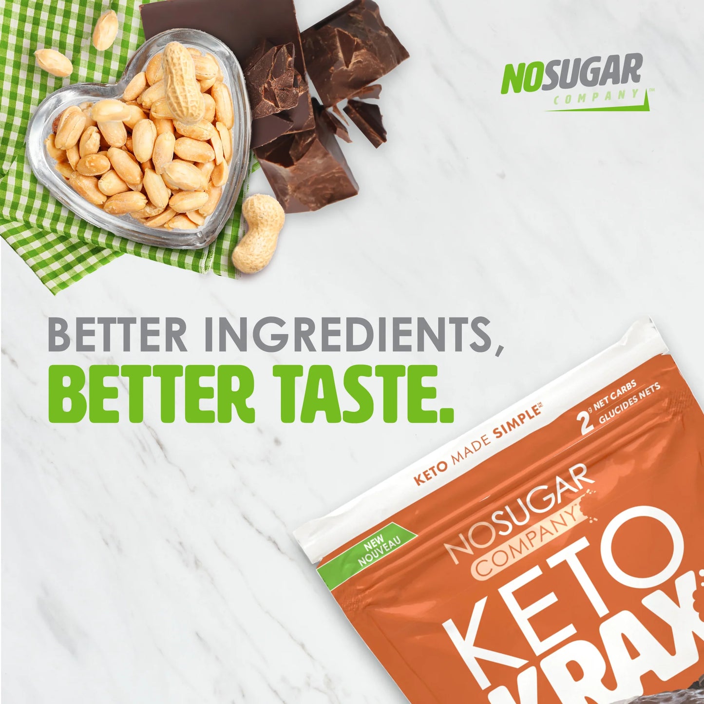 No Sugar Company Keto Krax Dark Chocolate Peanut Crunch 245gm