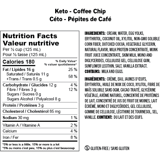 Enlightened Keto Coffee Chip Ice Cream Pint 473ml