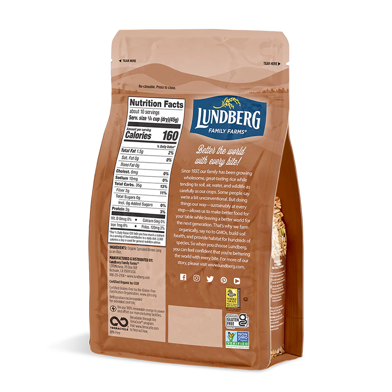 Lundberg Sprouted Brown Basmati Rice 454g