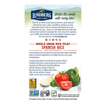 Lundberg Whole Grain Spanish Rice & Seasoning Mix 170g