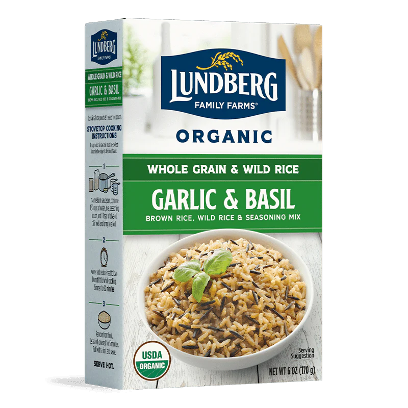 Lundberg Organic Whole Grain Rice and Wild Rice Garlic Basil 170g