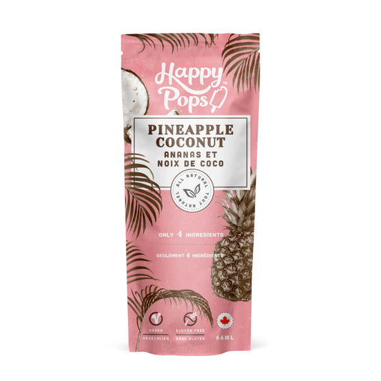 Happy Pops All Natural Pineapple Coconut Ice Pop 4 x 66gm
