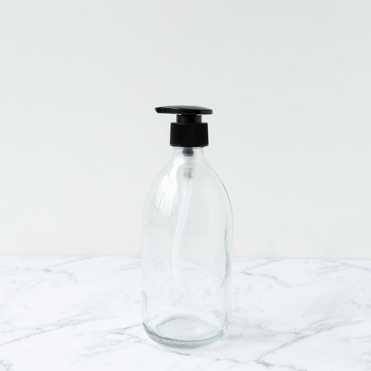 Pure Bio empty Glass Bottle with Pump 500ml