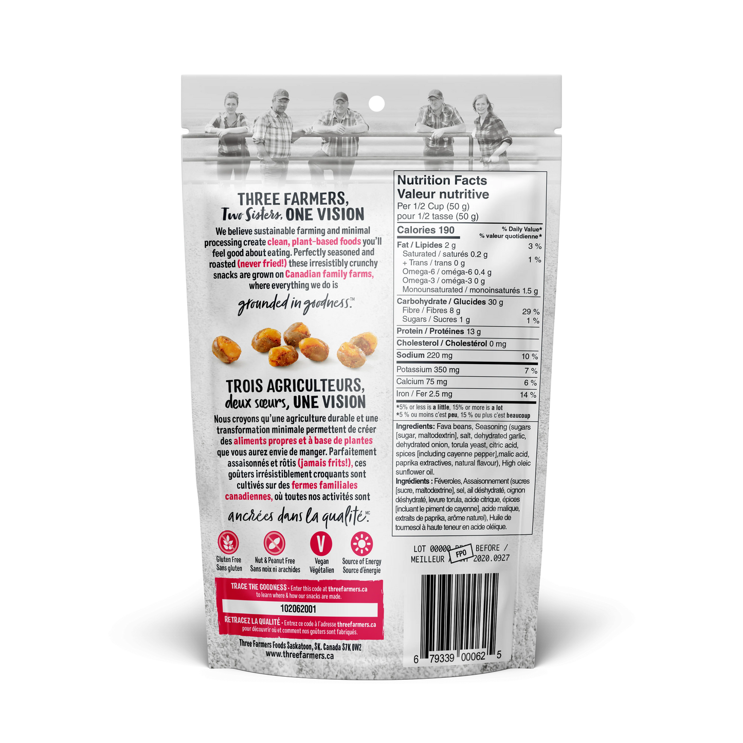 Three Farmers Roasted Fava Beans Sweet Chilli 140gm