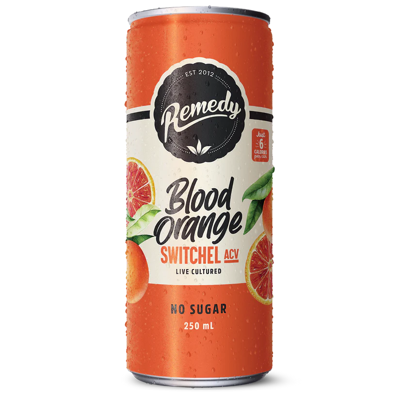 Remedy's No Sugar Blood Orange Switchel 4x 330ml