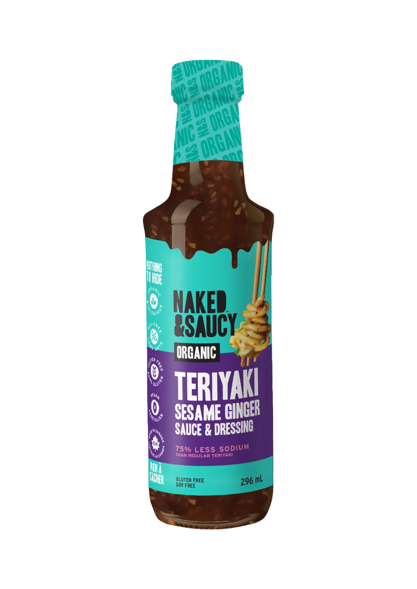 Naked Natural Organic GF Teriyaki Sesame Ginger Sauce 296ml