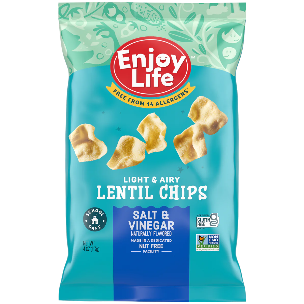Enjoy Life Salt and Vinegar Lentil Chips 113gm