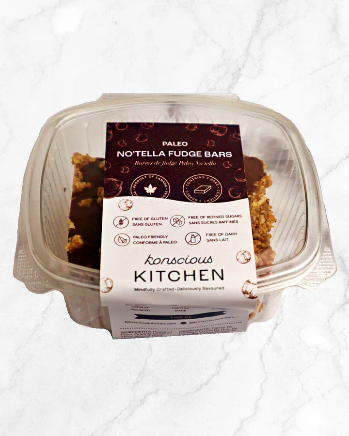 Konscious Kitchen GF DF No'tella Fudge Bar Pack of 3