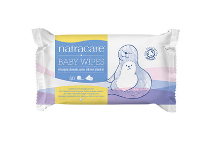 NatraCare Organic Baby Wipes with Chamomile, Apricot and Sweet Almond Oil 50ct.