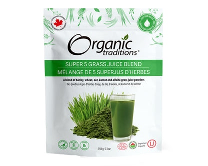 Organic Traditions Super 5 Grass Juice Blend 150gm
