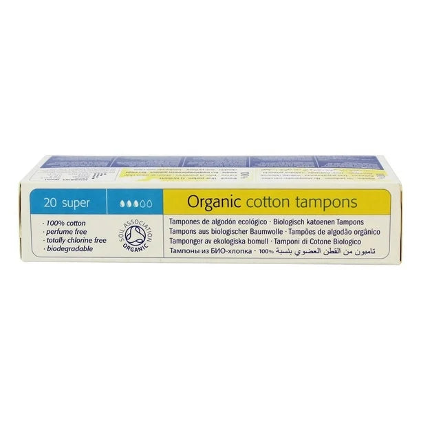 NatraCare Organic Super Plus Cotton tampons 20ct.