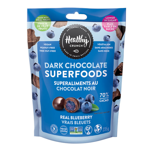 Healthy Crunch Dark Chocolate Real Blueberry 70% Cacao 235gm