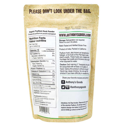 Anthony's Organic Psyllium Husk powder 680g