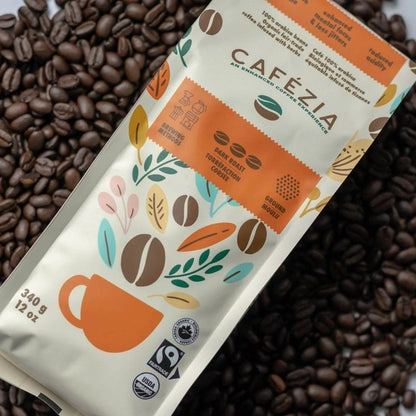 Cafezia Organic DARK Roast Whole Coffee Bean 340gm