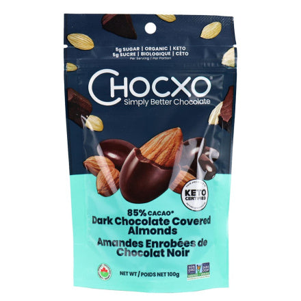 Chocxo Organic Keto Dark Chocolate Covered Almonds 100gm