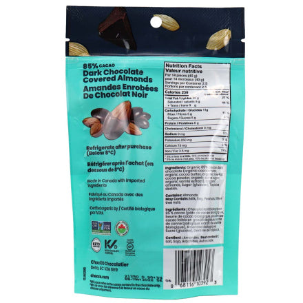 Chocxo Organic Keto Dark Chocolate Covered Almonds 100gm
