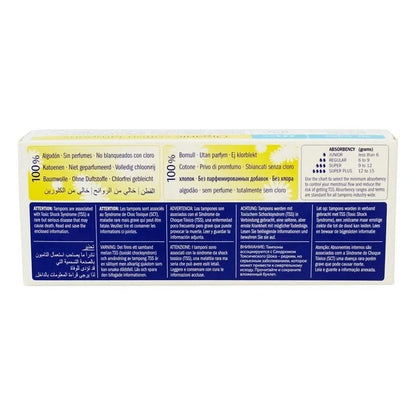 NatraCare Organic Super Plus Cotton tampons 20ct.