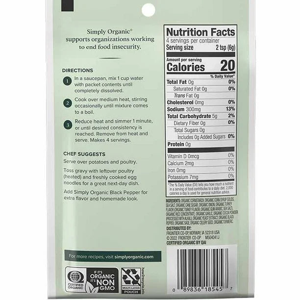 Simply Organic Turkey Gravy Mix 24g