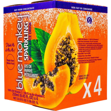 Blue Monkey Sparkling Papaya Juice 4 x 250ml