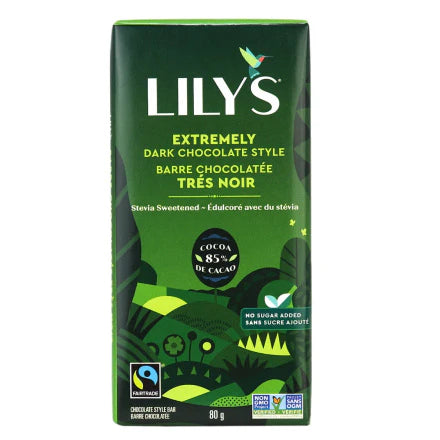 Lily's Sweets Extra Dark Chocolate Style Bar 80gm