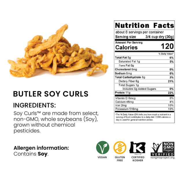 Butler Soy Curls in Bulk 12 lbs