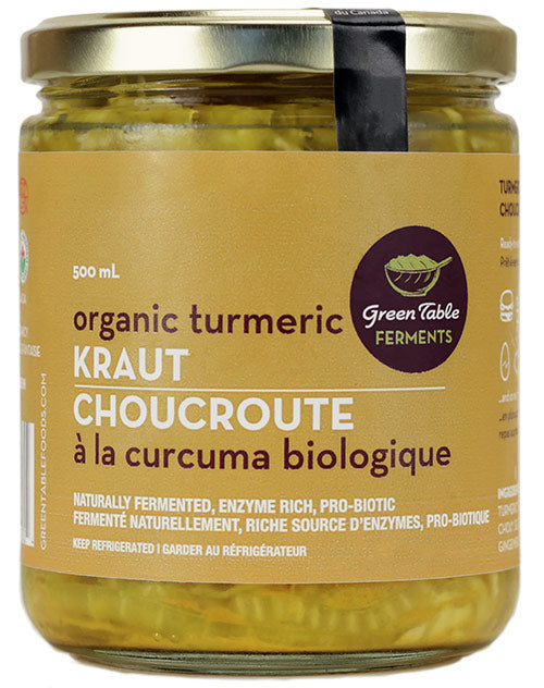 Green Table Living Organic Turmeric Sauerkraut 500ml