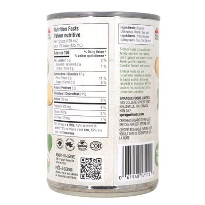 Sprague Organic Chickpeas 398mL