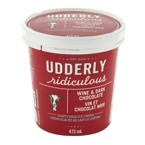 Udderly Ridiculous Wine and Dark Chocolate Ice Cream 473ml