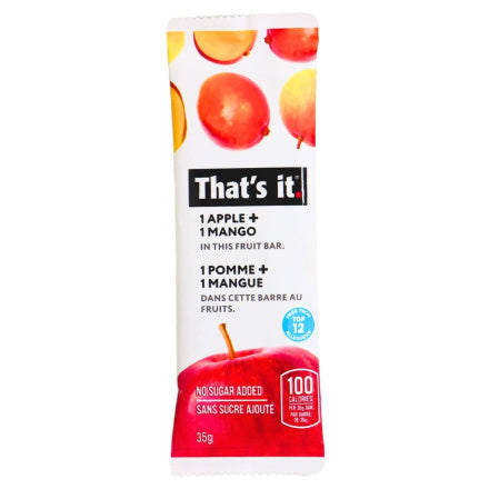 That's It No Sugar Added 1 Apple 1 Mango Fruit Bar 35gm