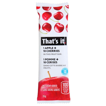 That's It No Sugar Added 1 Apple 10 Cherries Fruit Bar 35gm
